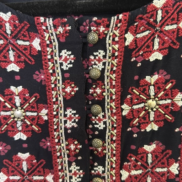 Anthropologie Red and White Mini Sundress with Square Neck - Picture 12 of 14